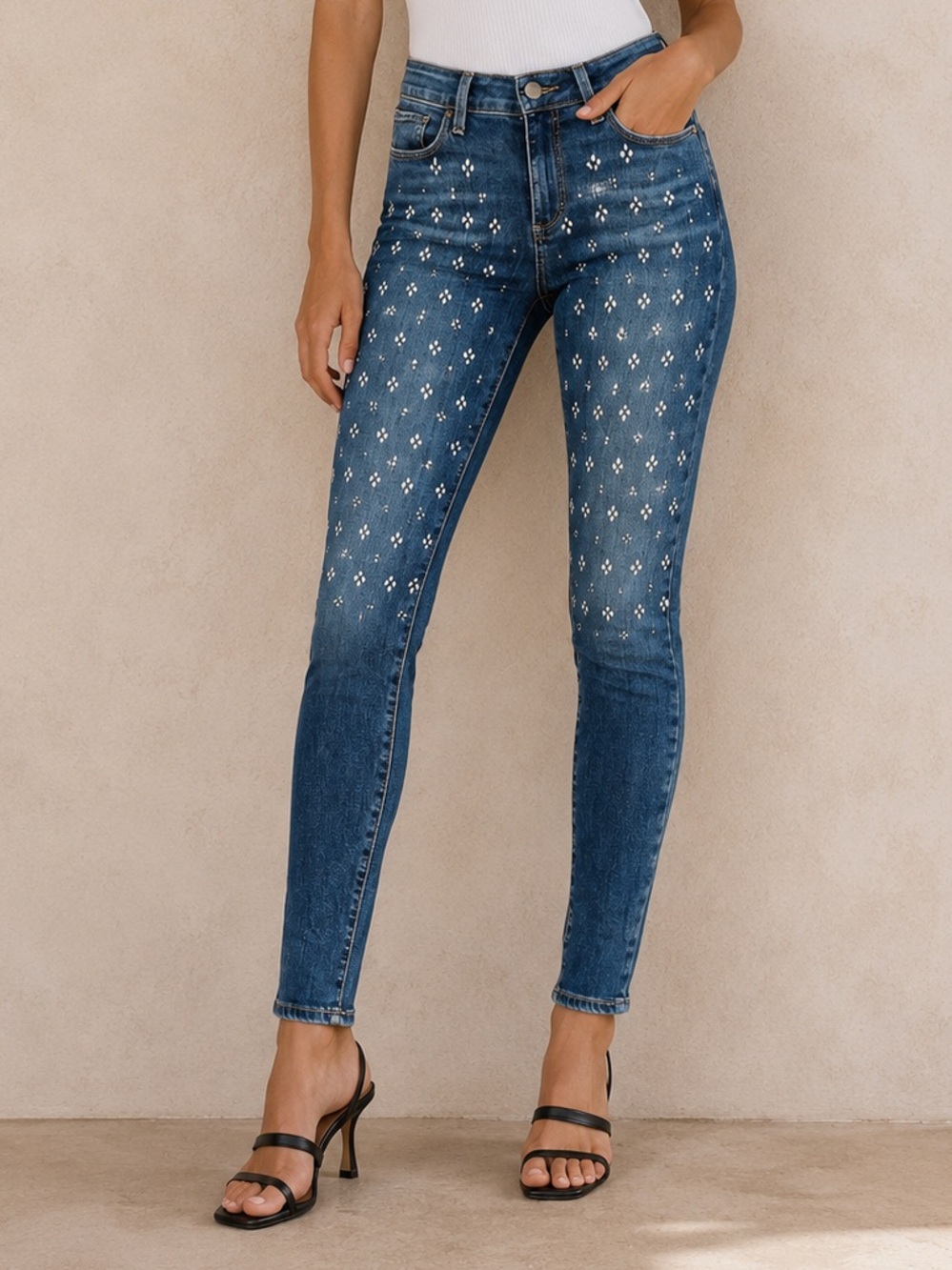 PAIGE Verdugo Skinny Crystal Embellished Jeans - Picture 1 of 10
